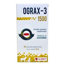 Ograx-3 Avert Suplemento Cães e Gatos 1500 mg 30 Cápsulas