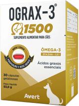 Ograx 3 Suplemento Pet Alimentar 1500mg 30 Cápsulas Ômega 3