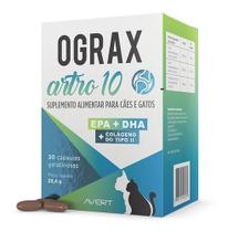 Ograx Artro 10 Cap Suplemento Colágeno Para Cães Gatos Nutri