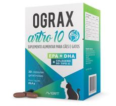 Ograx Artro 10 Colágeno Cães e Gatos Avert 30cps