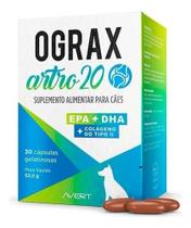 Ograx Artro 20 Suplemento Nutri Para Cães Gatos 30 Cápsulas