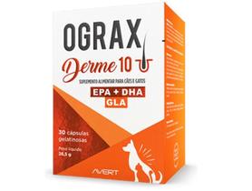 Ograx Derme 10 Suplemento para Cães e Gatos Avert 30cps