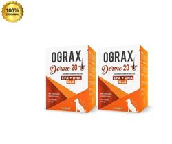 Ograx Derme 20 Suplemento alimentar para cães e gatos kit combo 2 unidades
