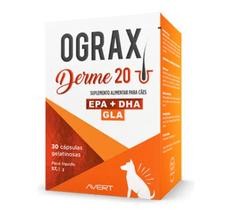 Ograx Derme 20 Suplemento para Cães e Gatos Avert 30cps