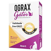 Ograx Gatos 30 Cápsulas Avert Suplemento Alimentar Com Omega 3 Para Gatos