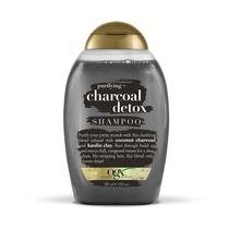OGX Purifying + Shampoo desintoxicação de carvão para remoção de acúmulo e nutrição de luz, sem sulfatos, 13 fl oz