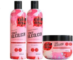 Oh My! Kit Oh My Shampoo Cond Masc Vem de Glicólico! 300ml 03 itens