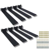 Oito Suportes Formato Mão francesa Cantoneira 25cm Para Prateleira Fixo De Parede Aço