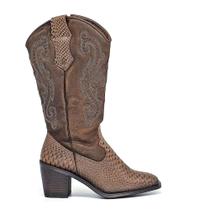 Okl004v bota cano alto bordada oklahoma - couro anac cafe/vtp terracota velluto cf Okl004v bota cano alto bordada oklahoma - couro anac cafe/vtp terracota velluto cf