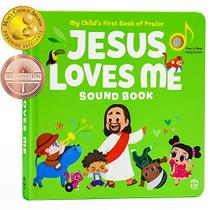Olá 2 Crianças Jesus Me Ama - Livro de Som - 6 Botão Brinquedo Musical Cristão - Canções Bíblicas e Ilustrações - Presente para a Páscoa, Batismos, Aniversários, Crianças, Bebê