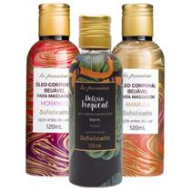 Óleo Beijável Massagem Morango + Óleo Beijável Massagem Amarula + Óleo Beijável Pessego Óleo Beijável Massagem Morango + Óleo Beijável Massagem Amarula + Óleo Beijável Pessego