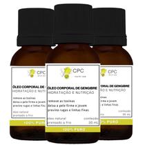 Óleo Corporal Antioxidante de Gengibre 100% puro 30ml Kit com 3 unidades