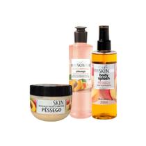 Óleo Corporal + Esfoliante Facial e Corporal + Body Splash Muriel Skin Pêssego