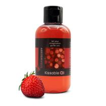 Óleo corporal LOVE PLAY com sabor de morango 150 ml para aquecimento comestível