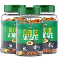 Óleo de Abacate 1000mg 60 Cápsulas Rico em Beta-sitosterol e Vitamina E Saúde 3 POTES
