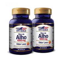 Óleo de Alho 1000 mg Odor Less Vitgold KIT2x 100 cápulas
