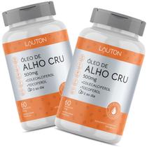 Óleo de Alho Cru 500mg c/ Vitamina E + D3 - 60 Cápsulas Softgel Lauton - Kit 2 potes