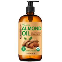 Óleo de amêndoa Yoken Organic 473 ml 100% puro prensado a frio