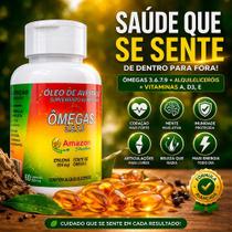 Óleo De Avestruz Ômega 3 6 9 Suplemento 60 Cápsulas com ácido palmitoleico