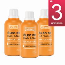 Óleo De Banana Farmax Diluente De Esmalte 100ml - KIT COM 3