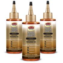 Óleo de cabelo African Pride Black Castor Miracle 180 ml x 3 pacotes Óleo de cabelo African Pride Black Castor Miracle 180 ml x 3 pacotes