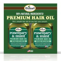 Óleo de cabelo Difeel Rosemary and Mint com biotina, conjunto de presente de 210 ml