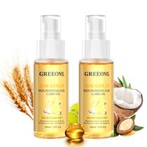 Óleo de cabelo GREEONIL com óleo de argan, óleo de coco, azeite de oliva, pacote com 2 unidades Óleo de cabelo GREEONIL com óleo de argan, óleo de coco, azeite de oliva, pacote com 2 unidades