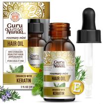 Óleo de cabelo GuruNanda Rosemary Mint com Queratina e Vitamina E 60mL