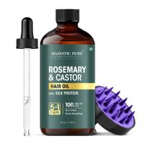 Óleo de cabelo Majestic Pure Rosemary Castor 118ml com massageador