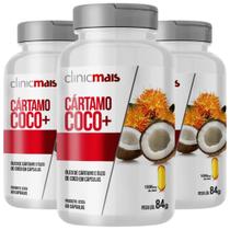 Óleo de Cártamo + Óleo de Coco 60 cápsulas de 1000mg Kit com 3