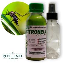 Óleo de Citronela Repelente Concentrado - 1x120ml + 1 Spray - faz 24 litros de produto pronto Uso