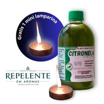 Óleo de Citronela Repelente para Tocha, Lampião e Lamparina - 1 x 500ml + 1 Mini Lamparina