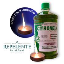 Óleo de Citronela Repelente para Tocha, Lampião e Lamparina - 1 x Litro + 1 Mini Lamparina