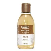 Óleo De Coco 100ml Farmax Amacia Os Cabelos E A Pele BF-2604