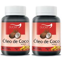 Óleo de Coco 60cps 1000mg Duom Kit 2 Frascos Óleo de Coco 60cps 1000mg Duom Kit 2 Frascos