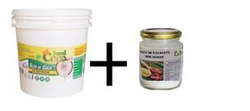 Óleo De Coco Balde 3 Litros Extra Virgem + 200ml Óleo de Coco Palmiste Sem Sabor Jundcoco