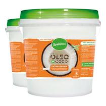 Óleo de Coco Extra Virgem Qualicoco 3 Litros Kit 02 Und