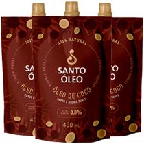 Óleo De Coco Extravirgem 3 X 400ml Santo Óleo