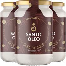 Óleo De Coco Extravirgem 3 X 500ml Santo Óleo