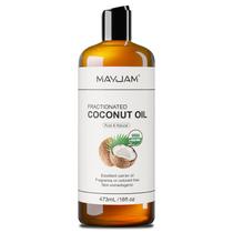 Óleo de coco MAYJAM orgânico fracionado 473 ml para pele e cabelo Óleo de coco MAYJAM orgânico fracionado 473 ml para pele e cabelo