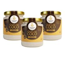 Óleo de Coco Santo Óleo Extra Virgem Pote 200ml Kit c/ 3un