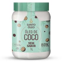 Óleo de Coco Saudável Sem Sabor 1L Santo Óleo Alto Rendimento e Praticidade, Pote Econômico