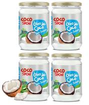 Óleo de Coco Sem Sabor Coco Show 500ml Kit com 4 Frascos