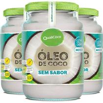 Óleo De Coco Sem Sabor Qualicoco 500Ml (3 Unidades)