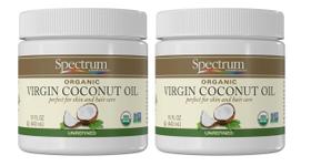 Óleo de coco Spectrum Essentials Virgin Organic 450 ml (pacote com 2)