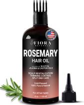 Óleo de crescimento capilar Fiora Naturals Rosemary com mamona, jojoba