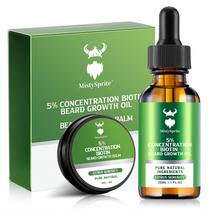 Óleo de crescimento de barba e bálsamo para barba Kit de crescimento de barba com concentração de 5% de biotina para homens, ingredientes naturais com óleo de argan, óleo de jojoba e vitamina (Citrus Serenity)