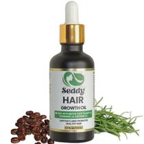 Óleo de crescimento e fortalecimento de cabelos seddy com óleos de cafeína, alecrim, rícino, biotina, hortelã, argão e jojoba - 1,7 fl. Oz (pacote com 1)