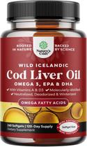 Óleo de fígado de bacalhau Natures Craft 1000 mg Ômega 3 240 cápsulas gelatinosas