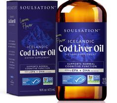 Óleo de Fígado de Bacalhau Soulsation com Limão Islandês - 473ml - Rico em Vitaminas